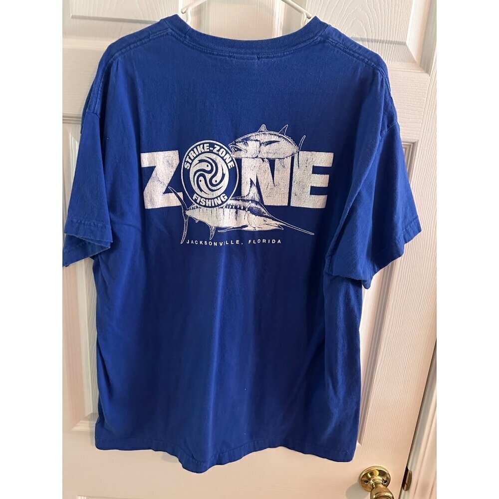 Strike Zone Fishing Blue T-shirt Mens Size XL